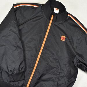 Burger King Employee Uniform Jacket Fleece Lined Mens Size L Full Zip Bomber
